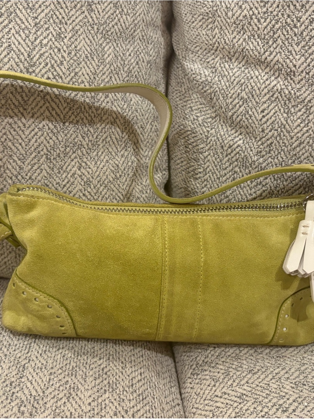 Coach Suede Shoulder Bag in Olive